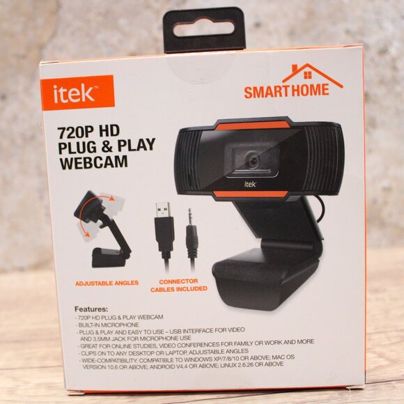 iTek Smart Home HD 720P Plug and Play Webcam w/ Built-in Microphone NEW - Picture 3 of 4